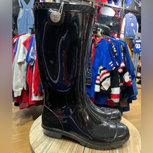 UGG Black Glossy Rain Boots